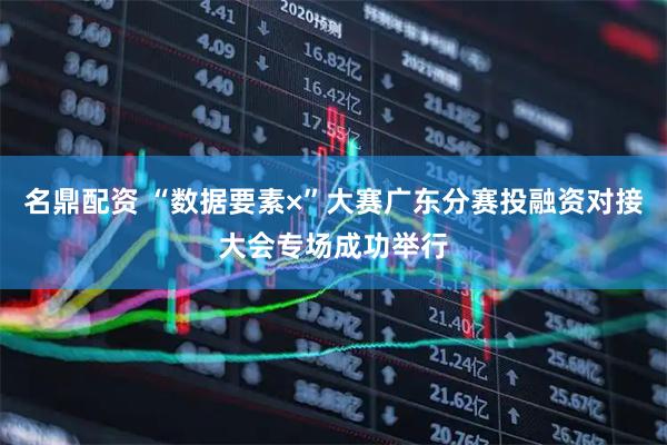 名鼎配资 “数据要素×”大赛广东分赛投融资对接大会专场成功举行